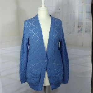Nouveaux blue cardigan with pockets EUC
